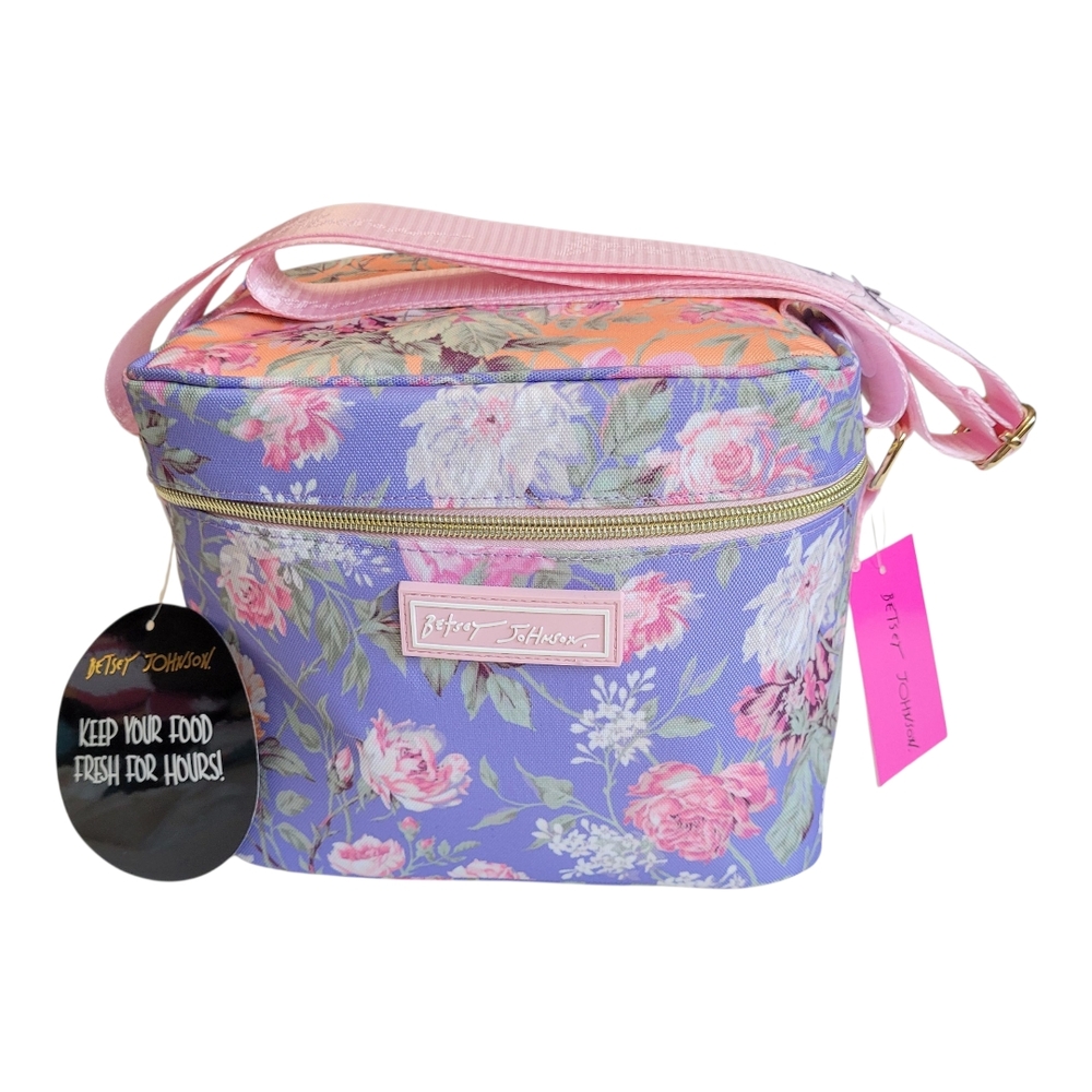 NWT Betsey Johnson Floral Insulated 6 Pack Lunch Cooler Bag Cottagecore